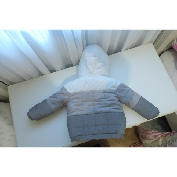 Monnalisa baby puffer jacket coat 12 ms grey sherpa winter designer warm cozy - Picture 9 of 16